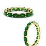Load image into Gallery viewer, 3-carat-oval-emerald-eternity-ring-in-yellow-gold-FDEWB8425OVGEMGRANGLE3-3.00CT-NL-YG