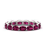 Load image into Gallery viewer, 3-carat-oval-pink-sapphire-eternity-ring-in-white-gold-FDEWB8425OVGSADRPI-3.00CT-NL-WG
