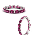 Load image into Gallery viewer, 3-carat-oval-pink-sapphire-eternity-ring-in-white-gold-FDEWB8425OVGSADRPIANGLE3-3.00CT-NL-WG