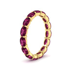 Load image into Gallery viewer, 3-carat-oval-pink-sapphire-eternity-ring-in-yellow-gold-FDEWB8425OVGSADRPIANGLE2-3.00CT-NL-YG