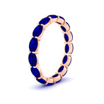 Load image into Gallery viewer, 3-carat-oval-sapphire-eternity-ring-in-rose-gold-FDEWB8425OVGSABLANGLE2-3.00CT-NL-RG