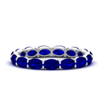 Load image into Gallery viewer, 3-carat-oval-sapphire-eternity-ring-in-white-gold-FDEWB8425OVGSABL-3.00CT-NL-WG