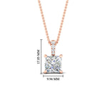 Load image into Gallery viewer, Pavé Bail Princess Cut Diamond Pendant