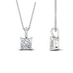 Load image into Gallery viewer, Pavé Bail Princess Cut Diamond Pendant