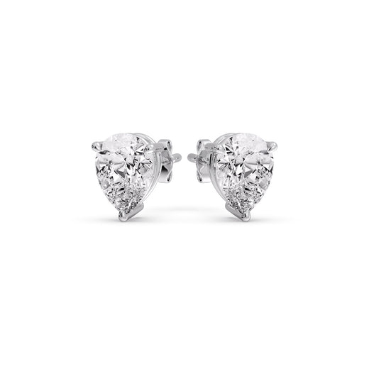 One Carat Diamond Pear Cut 3 Prong Earring