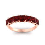 Load image into Gallery viewer, 3-carat-princess-cut-7-stone-ruby-wedding-band-in-rose-gold-fdwb179prgrudrangle5-3.00ct-nl-rg.jpg