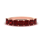 Load image into Gallery viewer, 3-carat-princess-cut-7-stone-ruby-wedding-band-in-rose-gold-fdwb179prgrudrsleep-3.00ct-nl-rg.jpg