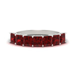 Load image into Gallery viewer, 3-carat-princess-cut-7-stone-ruby-wedding-band-in-white-gold-fdwb179prgrudrsleep-3.00ct-nl-wg.jpg