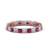 Load image into Gallery viewer, 3-carat-princess-cut-diamond-eternity-ring-with-pink-sapphire-in-rose-gold-FDEWB8675PR-3.0CTGSADRPI-NL-RG
