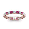 Load image into Gallery viewer, 3-carat-princess-cut-diamond-eternity-ring-with-pink-sapphire-in-rose-gold-FDEWB8675PR-3.0CTGSADRPIANGLE5-NL-RG