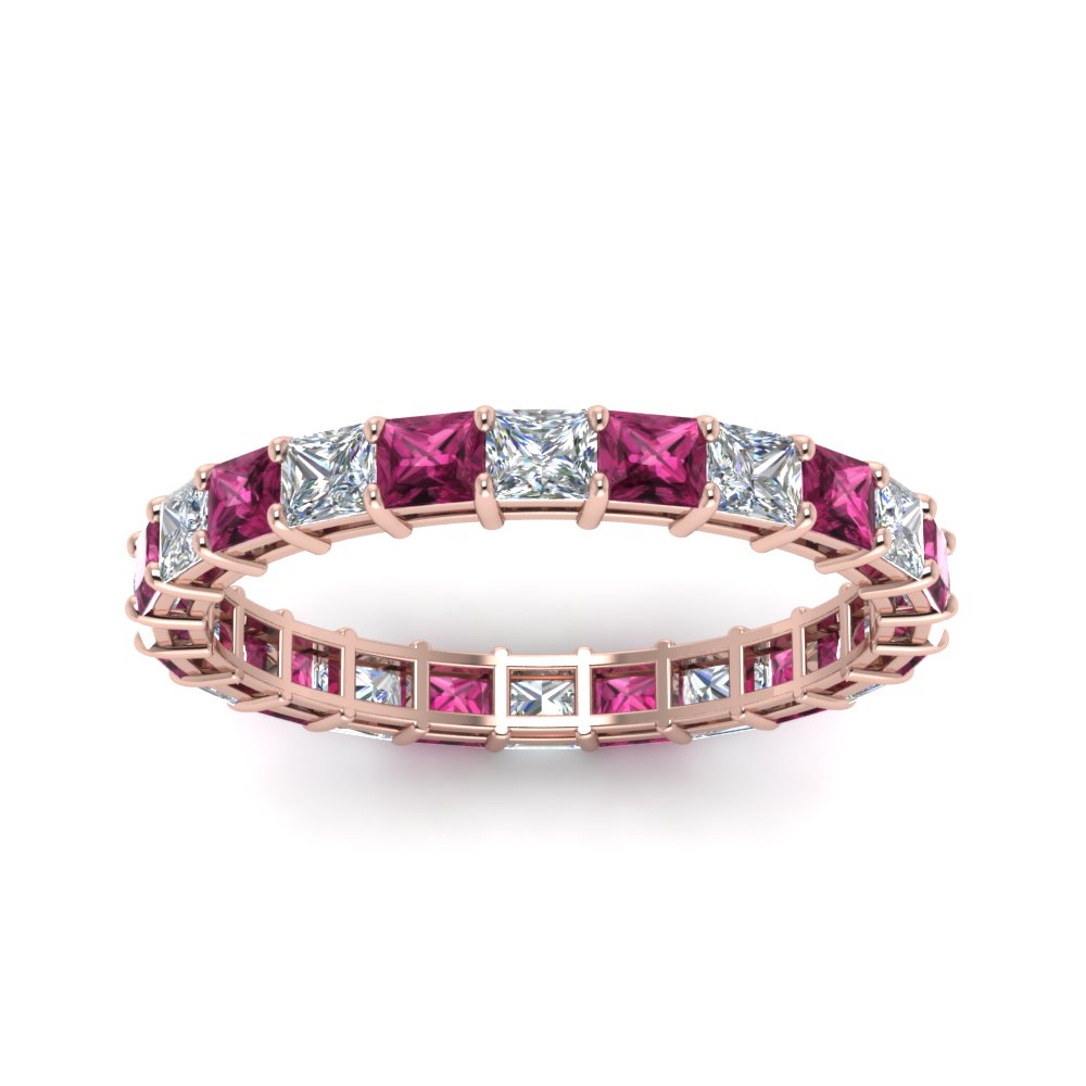 3-carat-princess-cut-diamond-eternity-ring-with-pink-sapphire-in-rose-gold-FDEWB8675PR-3.0CTGSADRPIANGLE5-NL-RG