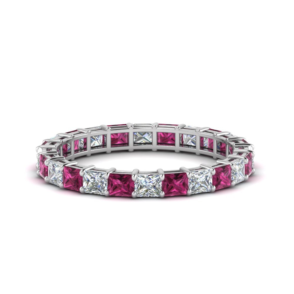 3-carat-princess-cut-diamond-eternity-ring-with-pink-sapphire-in-white-gold-FDEWB8675PR-3.0CTGSADRPI-NL-WG