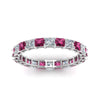Load image into Gallery viewer, 3-carat-princess-cut-diamond-eternity-ring-with-pink-sapphire-in-white-gold-FDEWB8675PR-3.0CTGSADRPIANGLE5-NL-WG
