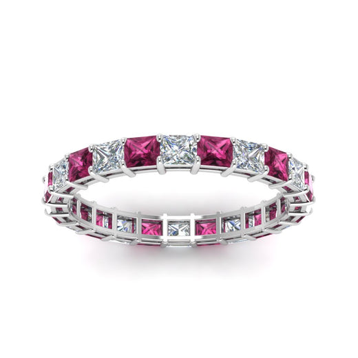 3-carat-princess-cut-diamond-eternity-ring-with-pink-sapphire-in-white-gold-FDEWB8675PR-3.0CTGSADRPIANGLE5-NL-WG