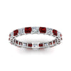 Load image into Gallery viewer, 3-carat-princess-cut-diamond-eternity-ring-with-ruby-in-white-gold-FDEWB8675PR-3.0CTGRUDRANGLE5-NL-WG