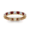 Load image into Gallery viewer, 3-carat-princess-cut-diamond-eternity-ring-with-ruby-in-yellow-gold-FDEWB8675PR-3.0CTGRUDRANGLE5-NL-YG