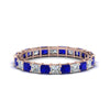 Load image into Gallery viewer, 3-carat-princess-cut-diamond-eternity-ring-with-sapphire-in-rose-gold-FDEWB8675PR-3.0CTGSABL-NL-RG