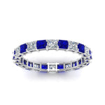 Load image into Gallery viewer, 3-carat-princess-cut-diamond-eternity-ring-with-sapphire-in-white-gold-FDEWB8675PR-3.0CTGSABLANGLE5-NL-WG
