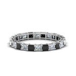 Load image into Gallery viewer, 3-carat-princess-cut-eternity-ring-in-white-gold-with-black-diamond-in-white-gold-FDEWB8675PR-3.0CTGBLACK-NL-WG
