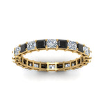Load image into Gallery viewer, 3-carat-princess-cut-eternity-ring-in-yellow-gold-with-black-diamond-in-yellow-gold-FDEWB8675PR-3.0CTGBLACKANGLE5-NL-YG
