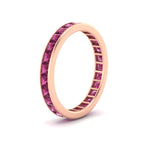 Load image into Gallery viewer, 3-carat-princess-cut-women_s-eternity-pink-sapphire-wedding-band-in-rose-gold-FDEWB160PRBGSADRPIANGLE2-3.00CT-NL-RG.jpg?v=1766128419