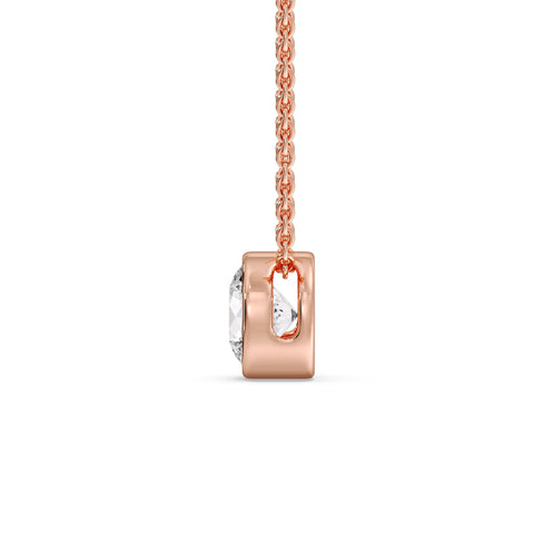 3 Carat Round Bezel Solitaire Diamond Pendant