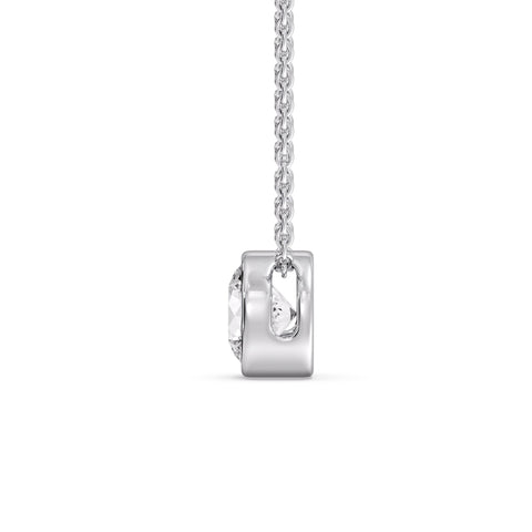 3 Carat Round Bezel Solitaire Diamond Pendant