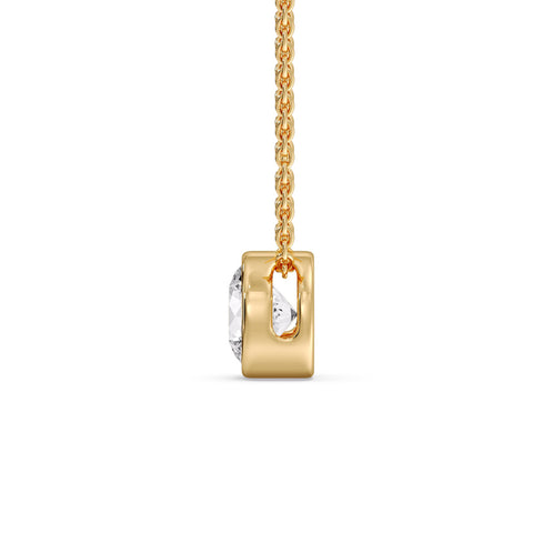 3 Carat Round Bezel Solitaire Diamond Pendant