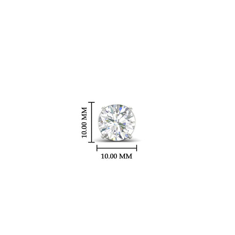 3 Carat Round Cut Diamond Stud Earring For Men