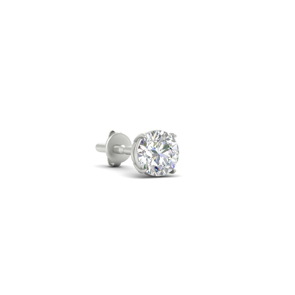3 Carat Round Cut Diamond Stud Earring For Men