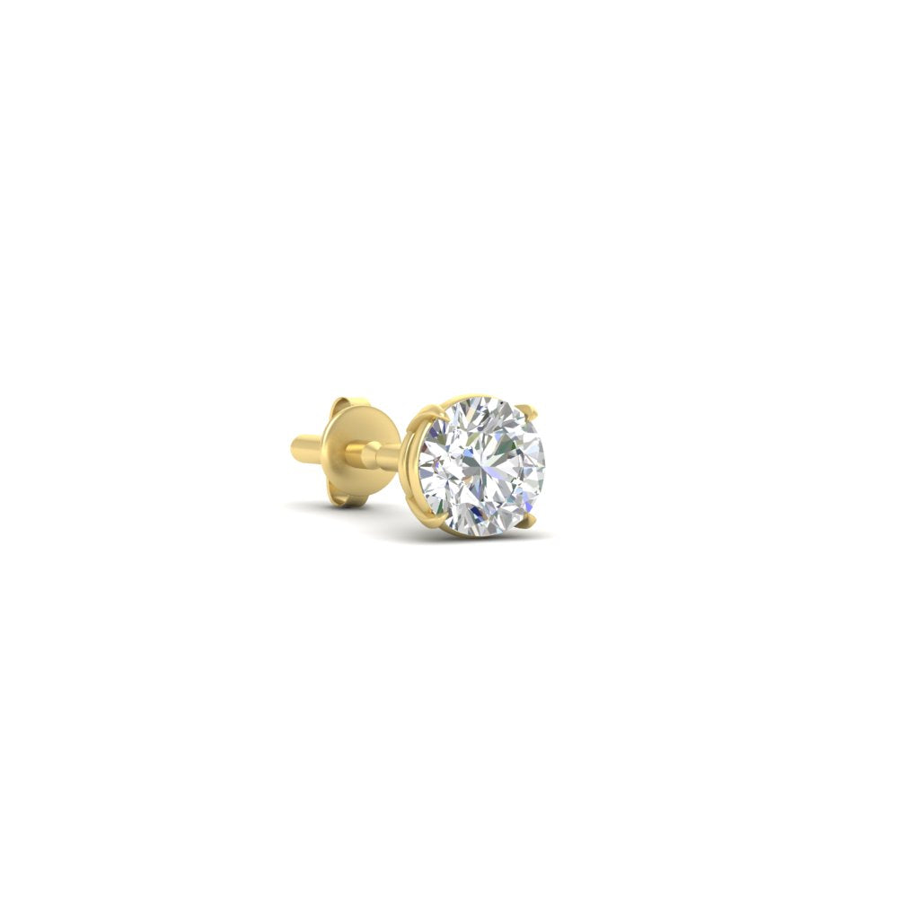 3 Carat Round Cut Diamond Stud Earring For Men