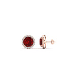 Load image into Gallery viewer, 3-carat-sparkling-round-halo-ruby-stud-earrings-in-rose-gold-FDEAR10985ROGRUDRANGLE1-3.00CT-NL-RG

