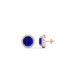 Load image into Gallery viewer, 3-carat-sparkling-round-halo-sapphire-stud-earrings-in-rose-gold-FDEAR10985ROGSABLANGLE1-3.00CT-NL-RG
