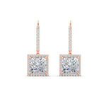 Load image into Gallery viewer, 3-carat-square-halo-diamond-lever-back-earrings-in-rose-gold-FDEAR-11235PR-3.00CT-NL-RG.jpg

