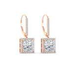 Load image into Gallery viewer, 3-carat-square-halo-diamond-lever-back-earrings-in-rose-gold-FDEAR-11235PR-3.00CT-NL-RG.jpg
