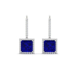 Load image into Gallery viewer, 3-carat-square-halo-diamond-lever-back-earrings-with-sapphire-in-white-gold-FDEAR-11235PRGSABL-3.00CT-NL-WG.jpg
