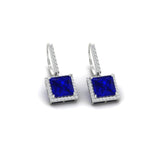Load image into Gallery viewer, 3-carat-square-halo-diamond-lever-back-earrings-with-sapphire-in-white-gold-FDEAR-11235PRGSABL-3.00CT-NL-WG.jpg
