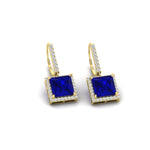 Load image into Gallery viewer, 3-carat-square-halo-diamond-lever-back-earrings-with-sapphire-in-yellow-gold-FDEAR-11235PRGSABL-3.00CT-NL-YG.jpg
