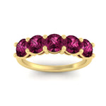 Load image into Gallery viewer, 3-carat-wedding-anniversary_20-ring-round-pink-sapphire-in-yellow-gold-FDENS141ROBGSADRPIANGLE5-3.00CT-NL-YG
