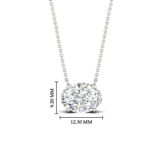 East West Oval Solitaire Pendant