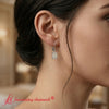 Load image into Gallery viewer, 3-ct-emerald-cut-diamond-drop-earrings-in-white-gold-fdear11236em-model-1