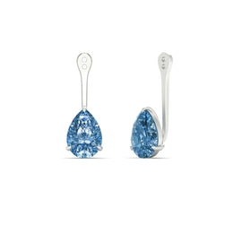 3 Ct Fancy Pear Lab Grown Colored Diamonds Jacket Earrings