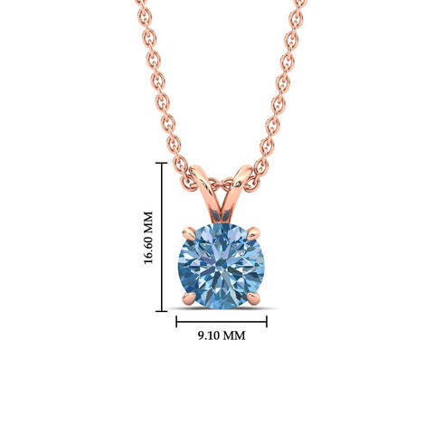 Fancy Lab Grown Round Colored Stone Diamond Pendant