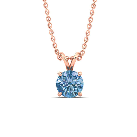 Fancy Lab Grown Round Colored Stone Diamond Pendant