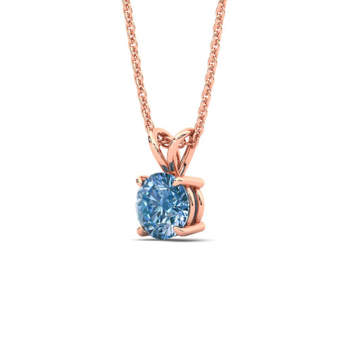 Fancy Lab Grown Round Colored Stone Diamond Pendant