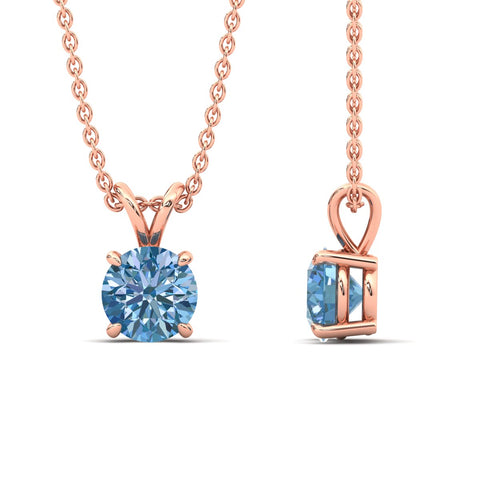 Fancy Lab Grown Round Colored Stone Diamond Pendant