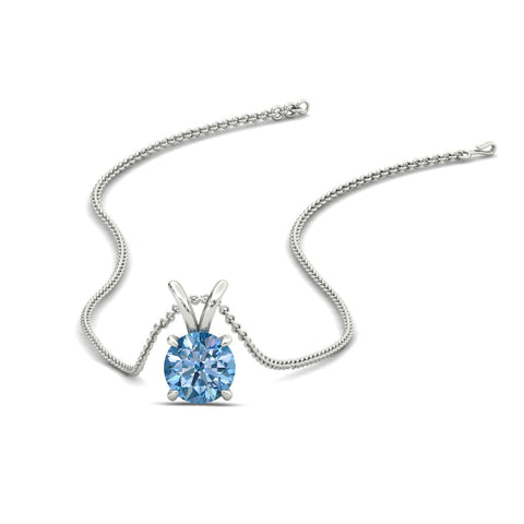 Fancy Lab Grown Round Colored Stone Diamond Pendant