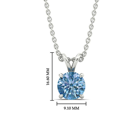 Fancy Lab Grown Round Colored Stone Diamond Pendant