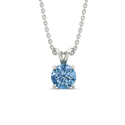 Fancy Lab Grown Round Colored Stone Diamond Pendant