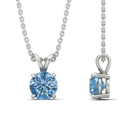 Fancy Lab Grown Round Colored Stone Diamond Pendant